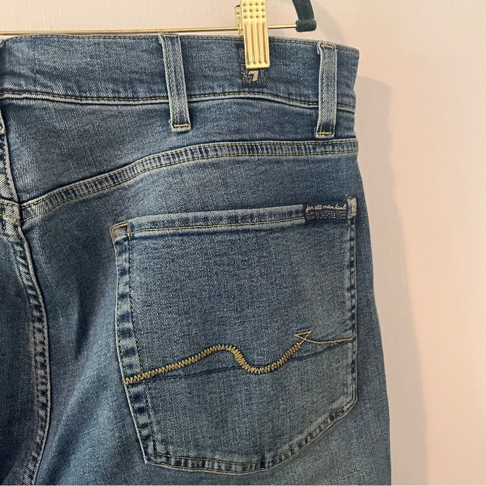 7 For All Mankind Slimmy Straight Leg Blue Jeans 36 - Picture 4 of 12